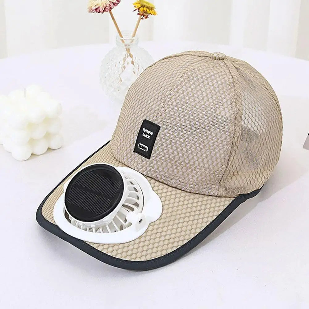 Breathable Sunhat with Solar Fan Sun Block Baseball Hat with Solar Fan USB Charging Fan Outdoor Sunhats Sunscreen Sunshade Hats