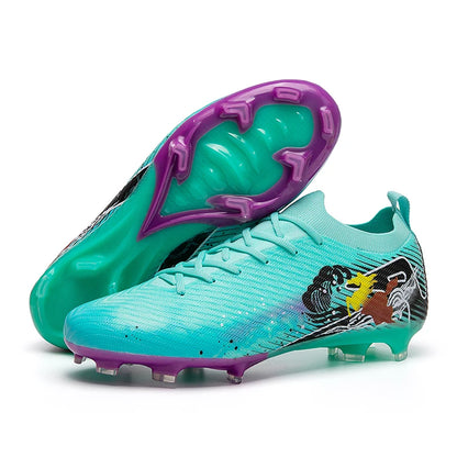 New Men Football Boots Cleats Non-Slip Match Ultralight Soccer FG Training Shoes Soccer Shoes Long Spikes Outdoor Drop Shipping
