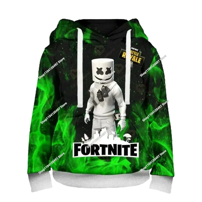 Autumn New Sweatshirt T-shirt  Fortnite 3D Digital Printing Loose Comfortable Hooded Pullover