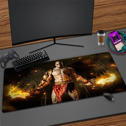Xxl Mouse Pad God of War Gaming Accessories Keyboard Computer Desk Mat Game Big Carpet 90x40 Large Gamer Cabinet Table Mousepad