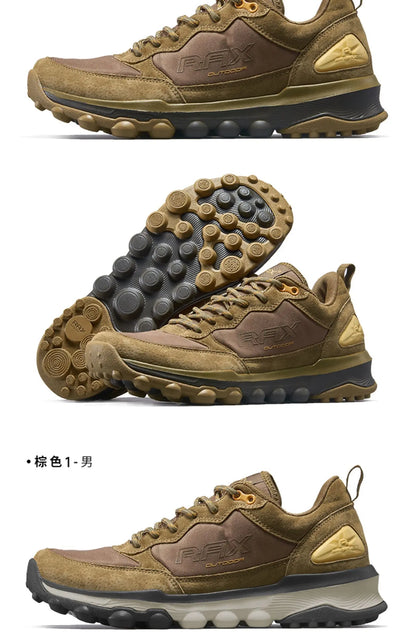 Rax Cowhide Hiking Shoes Men Outdoor Mountain Antiskid Climbing Sneakers Warm Lightweight Trekking Boots Sports Casual Shoes