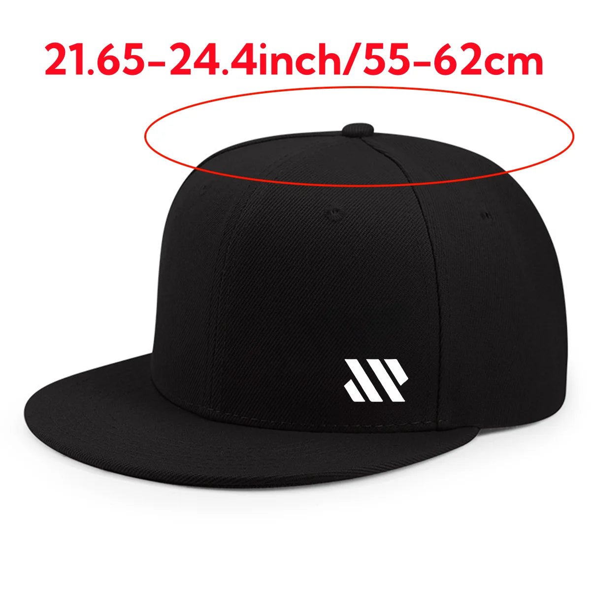 Casquette de baseball avec logo blanc – Casquette unisexe ajustable, respirante, à visière plate – Casquette légère pour les activités de plein air et les voyages – Chapeaux