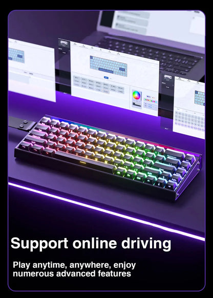AULA HERO 68HE Magnetic Switch Keyboard RGB Gaming Mechanical Keyboard, 8K Rapid Trigger Wired Gaming Keyboard with Hot-Swappable Magnetic Switches, PBT Keycaps, 68-Key Esports Keyboard