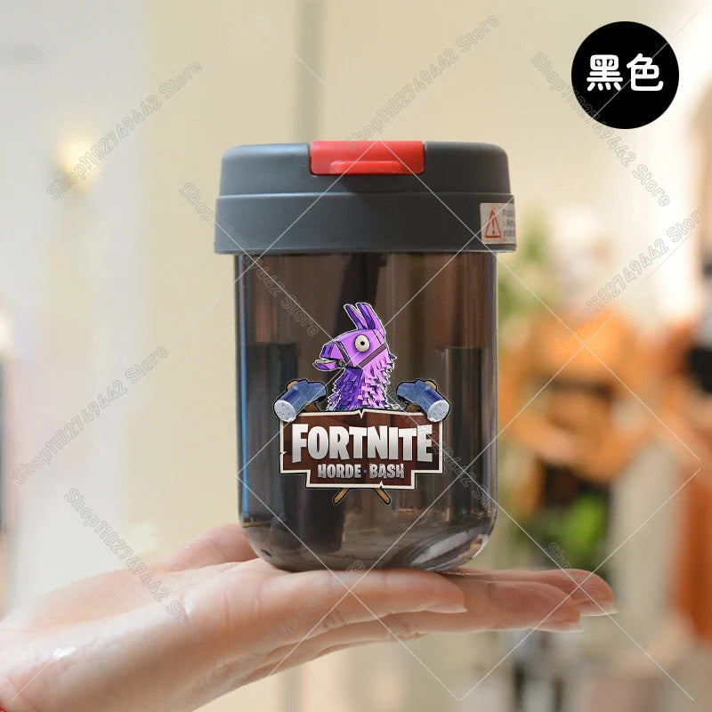 Game Fortnites Mini Straw Cups School Student Plastic Water Bottle Children Leak-proof Coffee Milk Cups Travel Outdoor Office