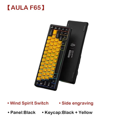 AULA F65 Mechanical Keyboard Three Mode Custom Wireless/Bluetooth/Wired Connection Full Key Hot-swapable Office Gaming Esports