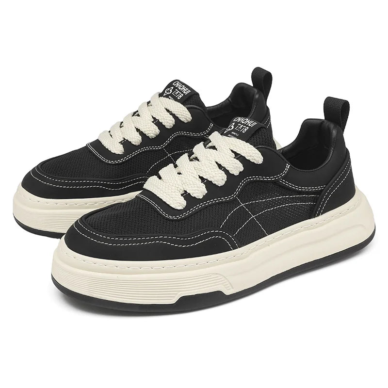 Men's Ultralight Breathable Mesh Sneakers 2025 Fashion Thick Sole Casual Shoes Comfortable Lace-up Trainers for Daily Walking