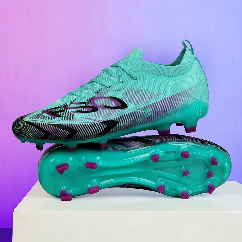 Nouvelles chaussures de football pour hommes FG, chaussures de football ultralégères, chaussures d'entraînement en plein air, chaussures de match de football, crampons longs antidérapants, livraison directe