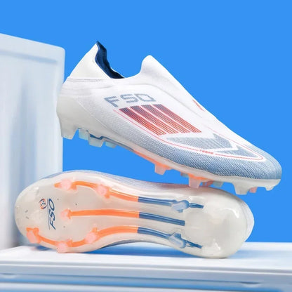 Nouvelles chaussures de football pour hommes, bottes de football confortables pour l'entraînement et les matchs en extérieur, crampons antidérapants et respirants, pour garçons et adultes, à longues pointes.