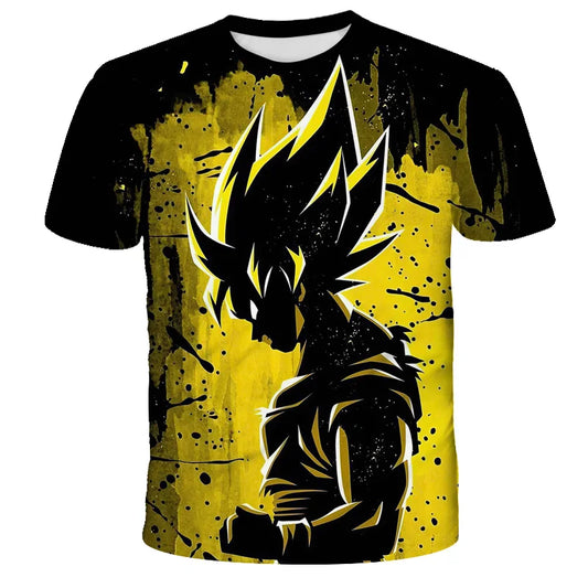 Тениска Dragon Ball за деца, аниме фигури Son Goku Super Saiyan, тениска за момчета, детски дрехи за лятото, къс ръкав