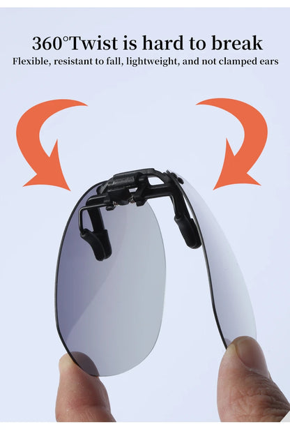 Men Fashion Clip On Polarized Sunglasses Lens Women Driver Flash Mirror Lens Sun Clips Glasses Cover Night Vision Eyewear UV400