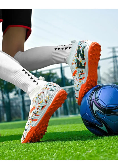 Chaussures de football pour hommes, chaussures de soccer professionnelles, chaussures de futsal d'extérieur, chaussures de soccer unisexes pour terrain synthétique, chaussures de soccer respirantes pour entraînement et mat