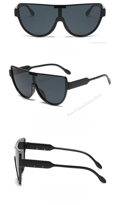 2025 New Design Monoblock Semi-round Sunglasses Designer Half Frame Goggle Shades Outdoor Oversized Sun Glasses for Women & Men