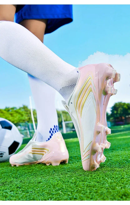 Nouvelles chaussures de football pour hommes, baskets de futsal, crampons de haute qualité, antidérapantes, chaussures de football d'intérieur, pour terrain synthétique, best-seller, montantes, pour extérieur