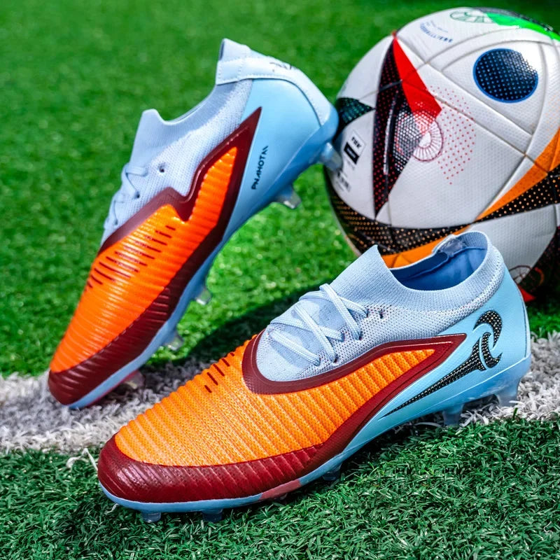 New Men Football Boots Match Adult Outdoor Sport Training Cleats Soccer Shoes Boys Long Spikes Breathable Non Slip Comfortable
