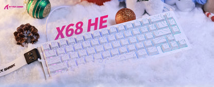 ATTACK SHARK X68 HE Rapid Trigger Mechanical Gaming Keyboard 60% Wired with Adjustable Actuation, Hall Effect Magnetic Switch, 8KH