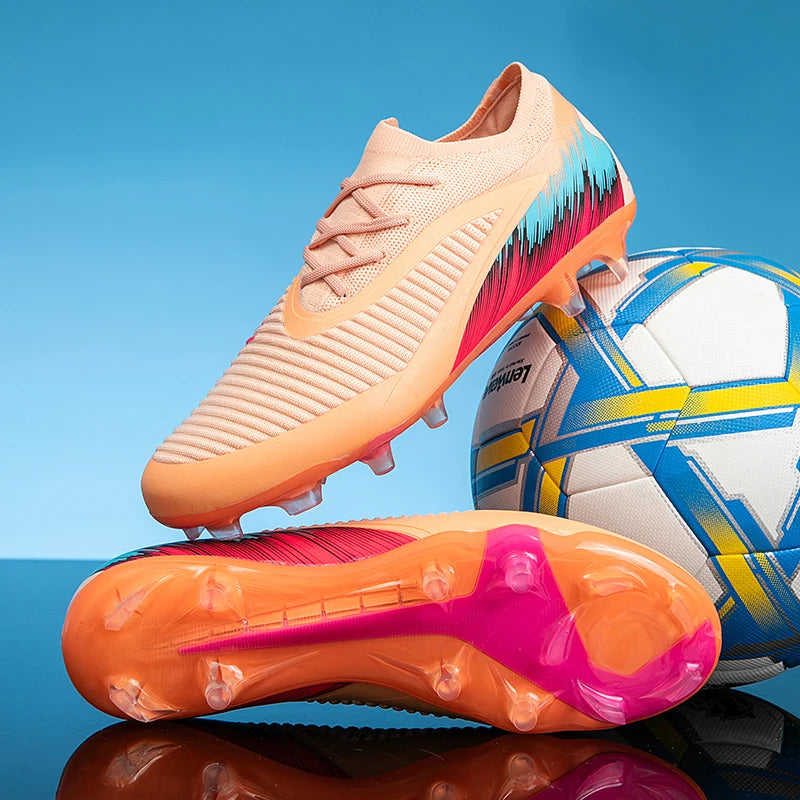 Botas de fútbol para hombre, nuevas, ultraligeras, para entrenamiento al aire libre, dropshipping, zapatillas de fútbol con tacos, clavos largos FG antideslizantes