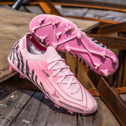 Nouvelles chaussures de football AG FG pour hommes, tige en PU flexible, crampons en caoutchouc résistant, pour adultes, pour les compétitions de football en extérieur.