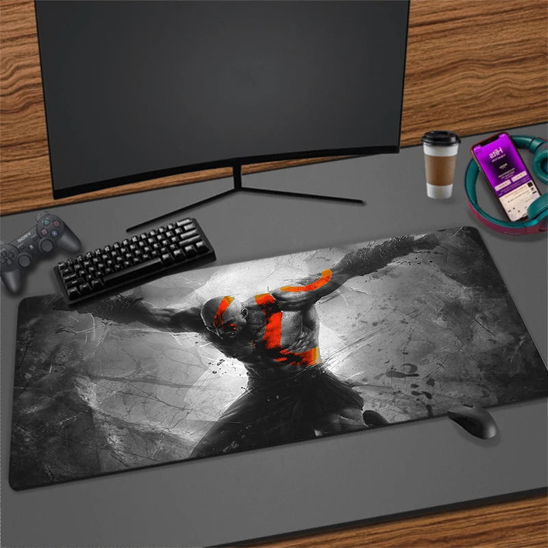 Xxl Mouse Pad God of War Gaming Accessories Keyboard Computer Desk Mat Game Big Carpet 90x40 Large Gamer Cabinet Table Mousepad