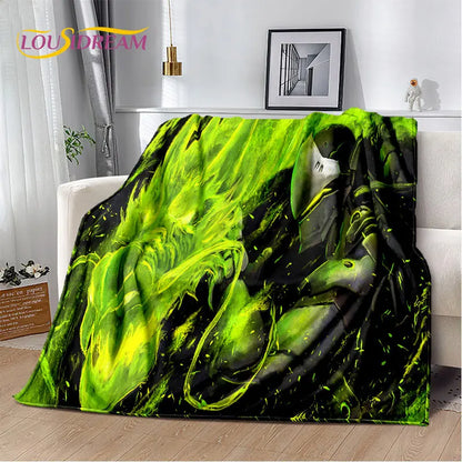 Overwatch Game Gamer D.Va Reaper Soft Plush Blanket, Flannel Blanket Throw Blanket for Living Room Bedroom Bed Sofa Picnic Kid 3D