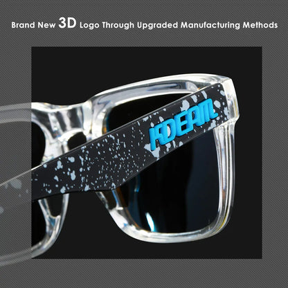 Kdeam 2026 High Quality Polarized Sunglasses for Men Transparent Gray Frame Fashion Unisex Outdoor Luxury Eyeglasses For Couple