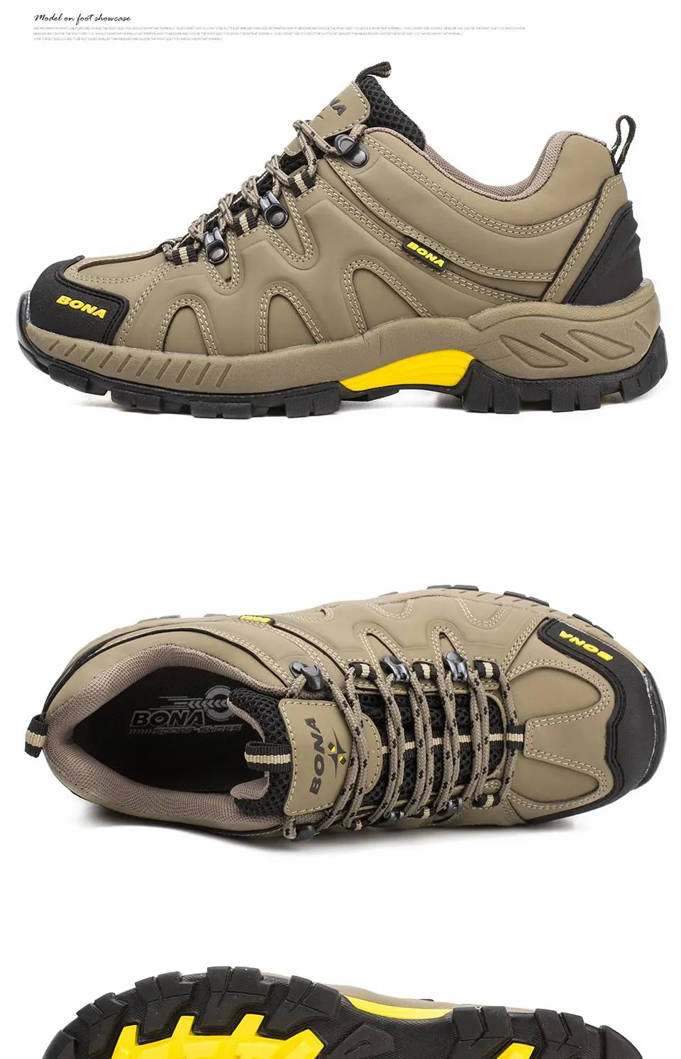 BONA Neuheit Klassischer Stil Herren-Wanderschuhe zum Schnüren Herren-Sportschuhe Outdoor-Jogging Trekking-Sneaker