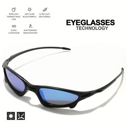 3PCS Futuristic Small Frame Colorful Sports Sunglasses - Wraparound Fit, UV400 for Cycling, Fishing & Travel