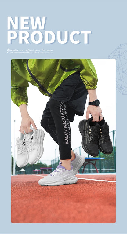 Men's Women EVA Sole Mesh Upper Breathable Running Shoes Soft Shock Absorbing Sports Shoes Unisex Sneakers Lightweight Footwear