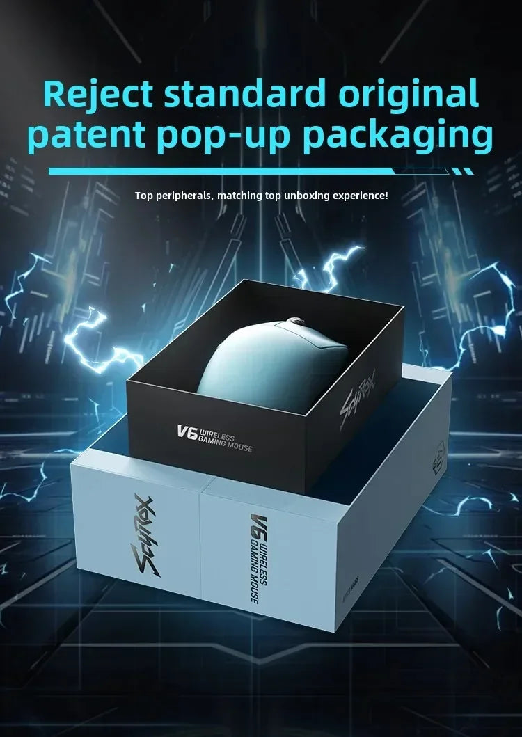 SCYROX V6 Wireless Gaming Mouse 40g Ultra-Light, PAW3950 Sensor, 24,600 DPI, 8KHz Polling Rate, 750 IPS, 2.4GHz Esports Gaming Mouse