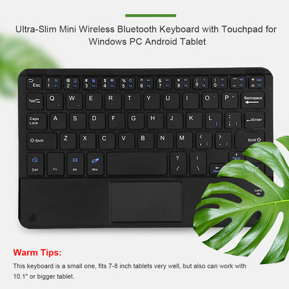 Professional UltraSlim Mini Wireless Bluetooth Keyboard with Touchpad Compact Ergonomic Responsive for Windows PC Android Tablet
