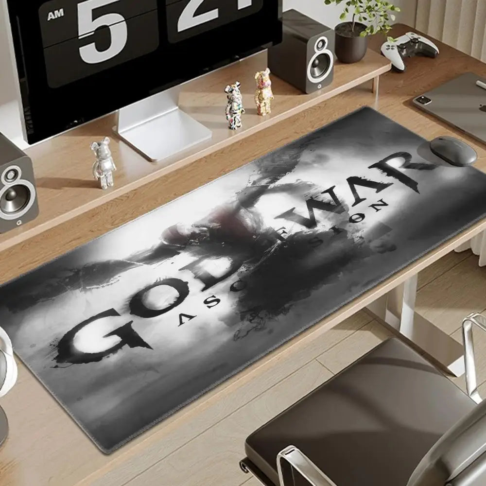 Xxl Mouse Pad God of War Desk Mat Gaming Accessories Keyboard Computer Mousepad Gamer Large Pc Cabinet Office Table Carpet Rug