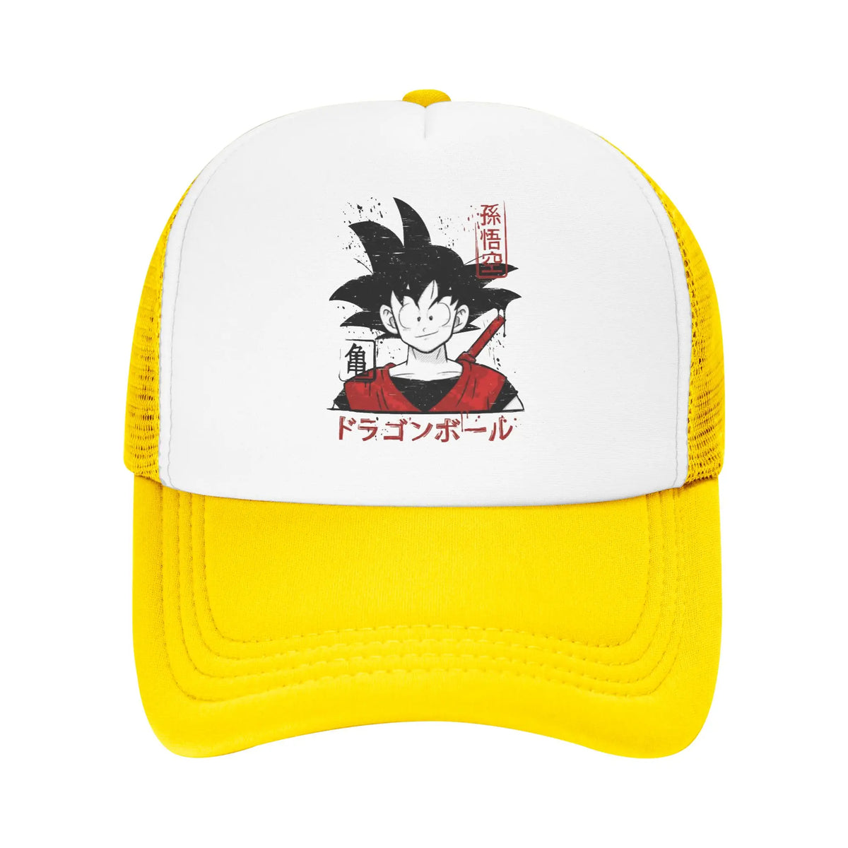 Japońska czapka z daszkiem Goku z serii Dragon Ball Z z siateczką – unisex, modne czapki przeciwsłoneczne, czapki typu snapback, czapki wędkarskie, zimowe czapki typu trucker