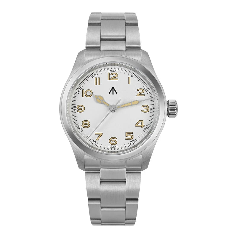 Militado ML08 V2 Vintage-Quarzuhr Military VH31-Uhrwerk Doppeltes Saphirglas C3 BGW-9 Leuchtend Wasserdicht 38mm Uhr