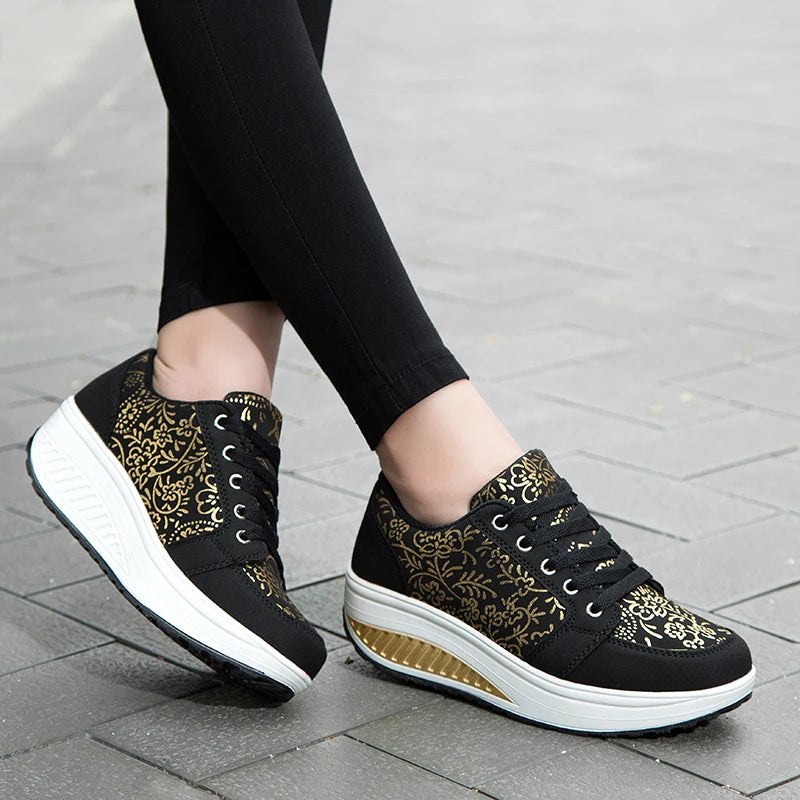 Læder-casualsneakers til kvinder, moderigtige og komfortable platform-vandresko, kilehæl-mokkasiner, åndbare loafers, Zapatos De Mujer