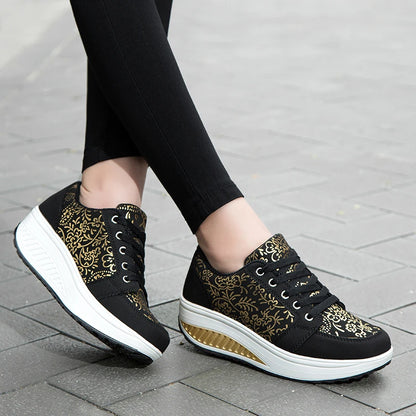 Læder-casualsneakers til kvinder, moderigtige og komfortable platform-vandresko, kilehæl-mokkasiner, åndbare loafers, Zapatos De Mujer