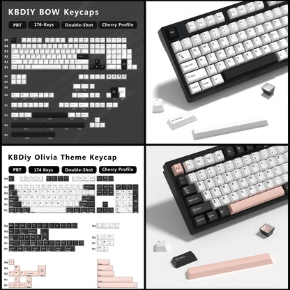 KBDiy GMK Illusion Keycap Cherry Profile Double Shot PBT ISO Keycaps For Gamer Mechanical Keyboard Kit Gaming Point Retro Keycap
