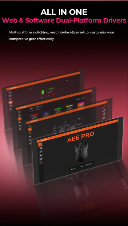 DAREU draadloze gamingmuis 8khz polling rate AIM-750 (3950) 30000 DPI tri-mode gamermuis 60g met oplaadstation