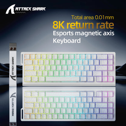 Teclado gaming magnético ATTACK SHARK X68HE X68PRO HE e FREEWOLF F68 com fios F68Pro sem fios para gaming profissional 0.01mm Rapid Trigg