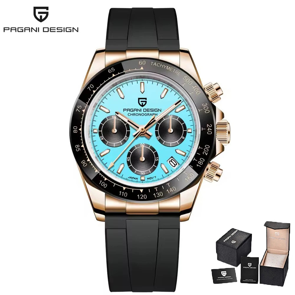 PAGANI DESIGN V2 40MM Meteorite dial Men Quartz Watches Sapphire Retro Chronograph  Waterproof Watch For Men Reloj0 hombr