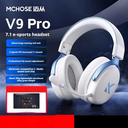 MCHOSE V9 Pro Wireless Gaming Headset – Bluetooth Noise Cancelling Headphones with Microphone, Low Latency Audio & Deep Dynamic Sound