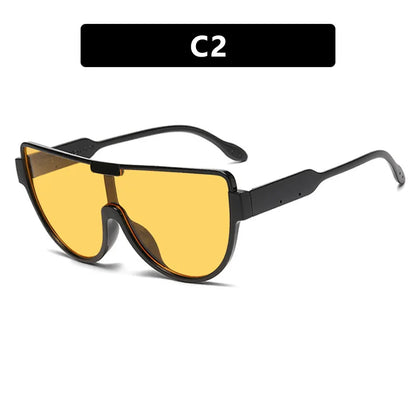 2025 New Design Monoblock Semi-round Sunglasses Designer Half Frame Goggle Shades Outdoor Oversized Sun Glasses for Women & Men