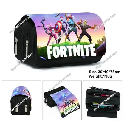 Fortnites Anime Pencil Bag Kawaii PencilCase Large Capacity Waterproof Handheld Cosplay Pencil Pouch Office Stationary Gift Toy