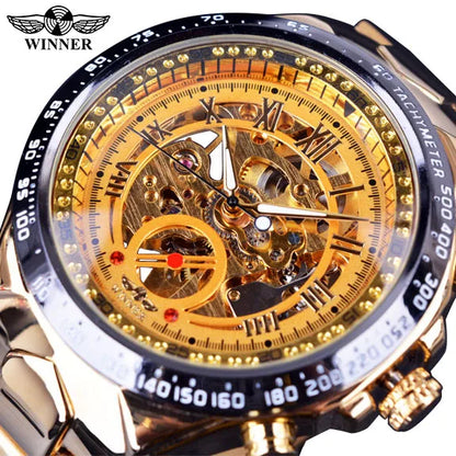 Montre mécanique automatique pour homme en acier inoxydable