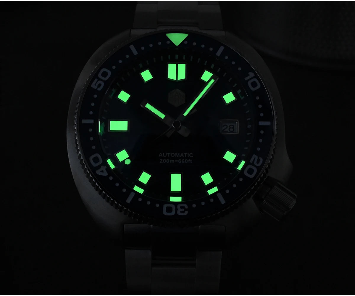 San Martin Turtle Men Diver Watch 44mm NH35 Automatic Mechanical Wristwatch Sapphire Waterproof 200m Luminous Relojes SN0047