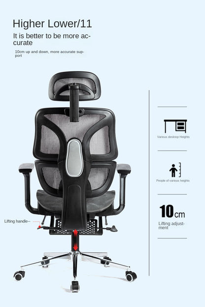 UVR Computer Gaming Chair Ergonomic Design Backrest Armchair Comfortable Reclining Boss Chair Lift Swivel Mesh Office Chair